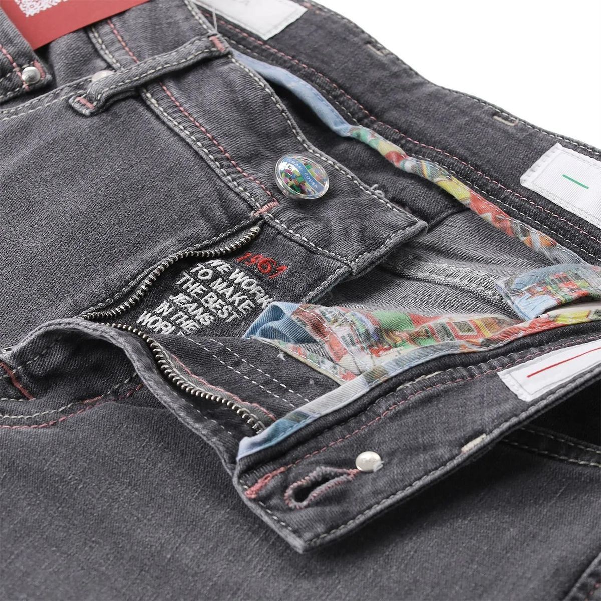 Graue Regular Fit Jeans aus Denim