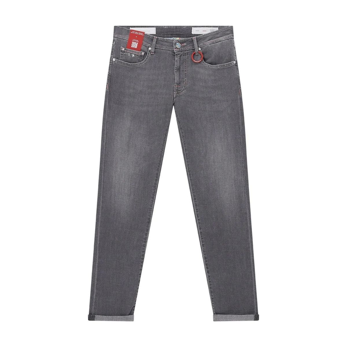 Graue Regular Fit Jeans aus Denim