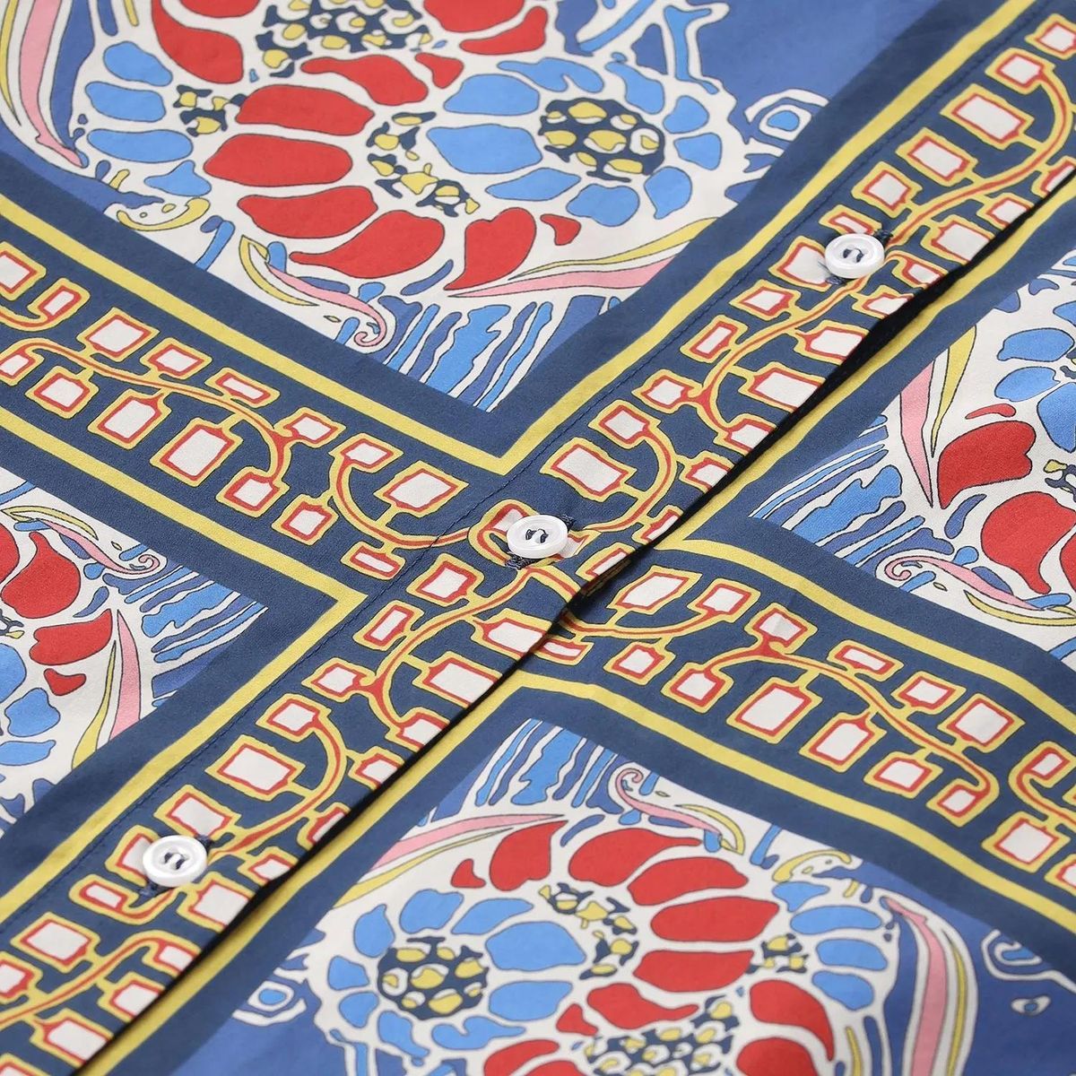 Bedrucktes Midi-Hemdkleid aus Baumwollpopeline