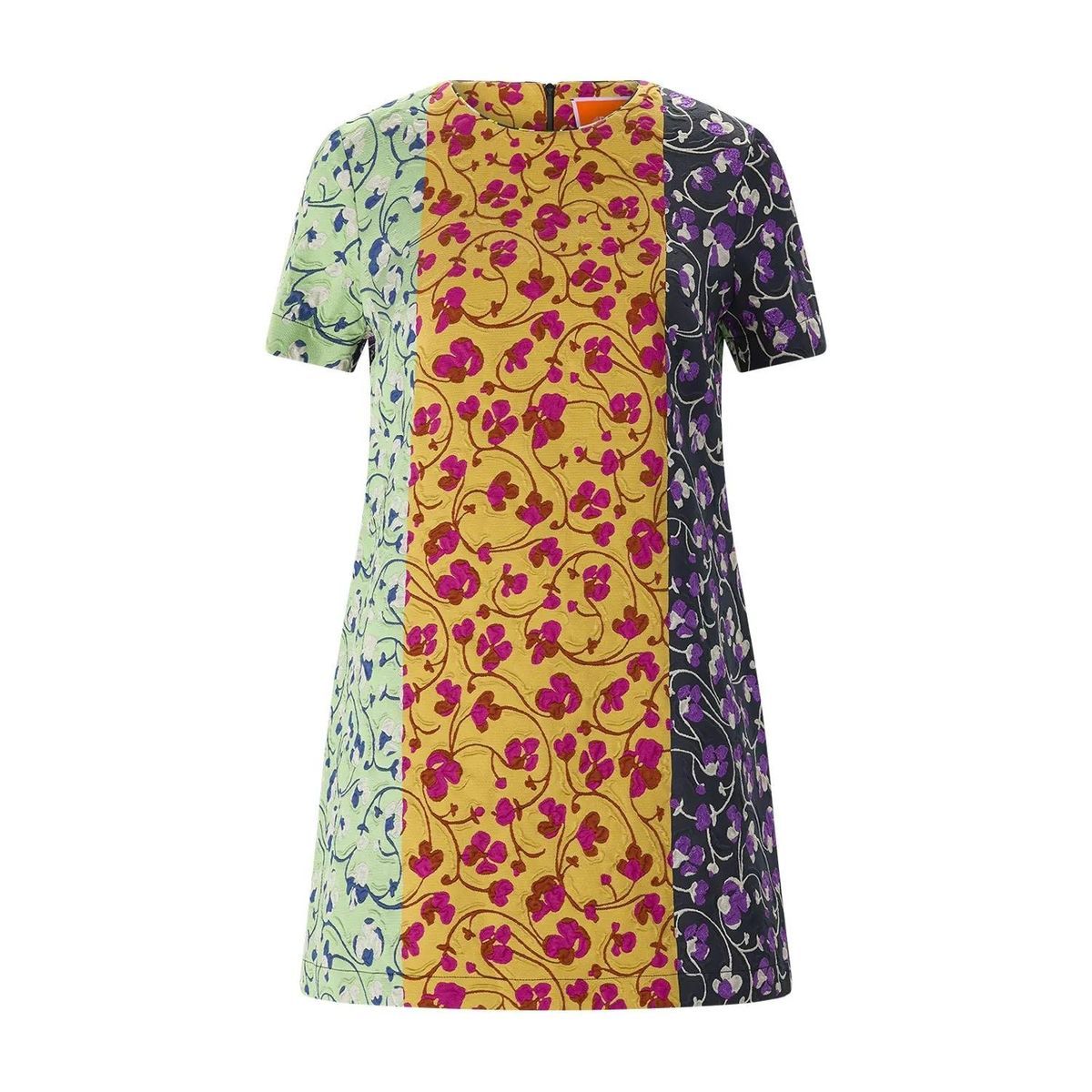 A-Linien Minikleid mit Blumenmuster