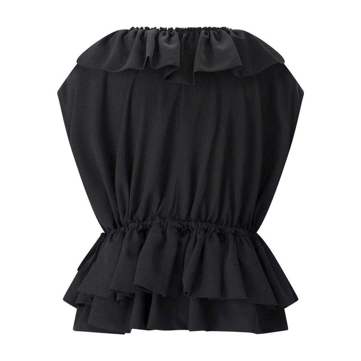 Rüschen Peplum Top mit geraffter Taille