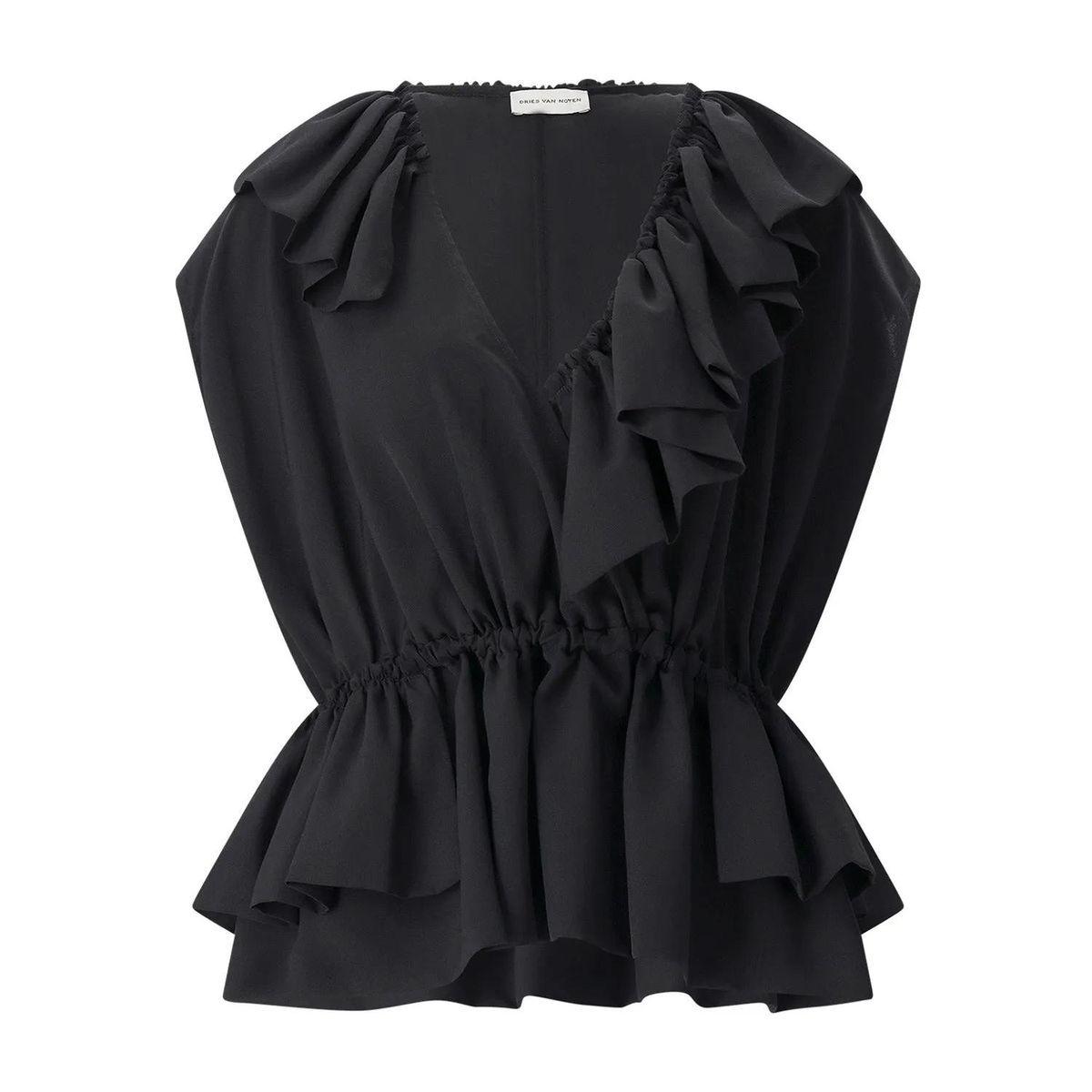 Rüschen Peplum Top mit geraffter Taille