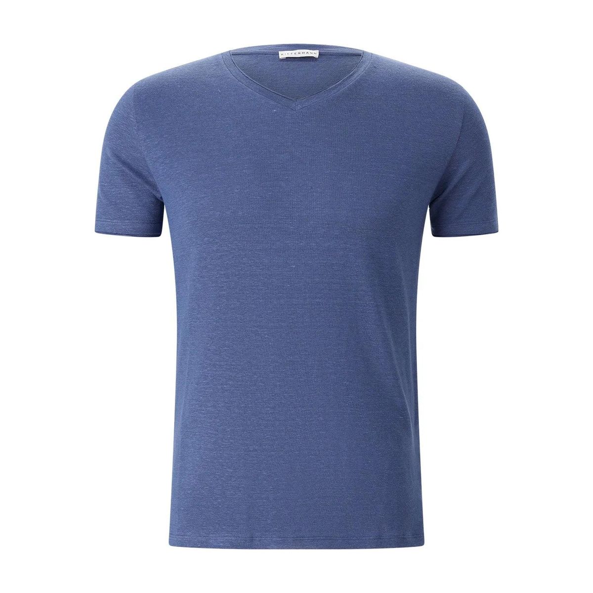 Modernes V-Ausschnitt Leinen T-Shirt