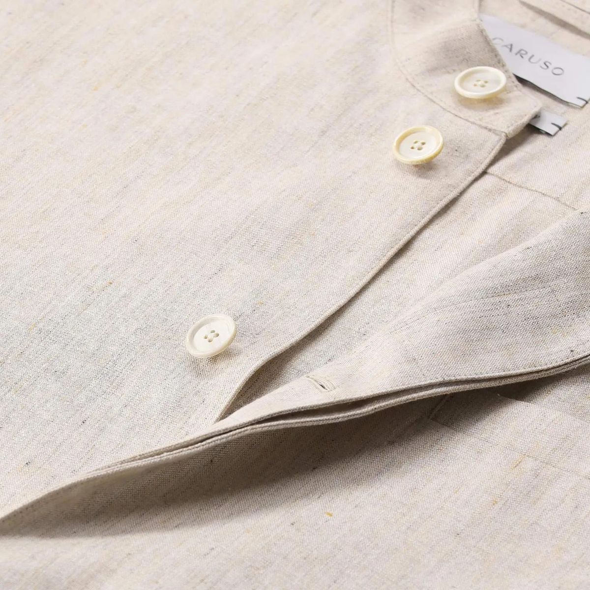 Overshirt mit Stehkragen aus Leinenmischung