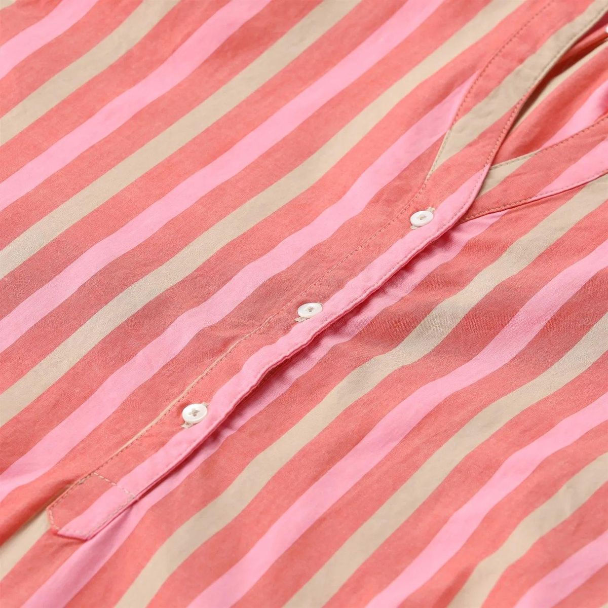 Gestreifte Bluse mit Knopfleiste und Ballonärmeln