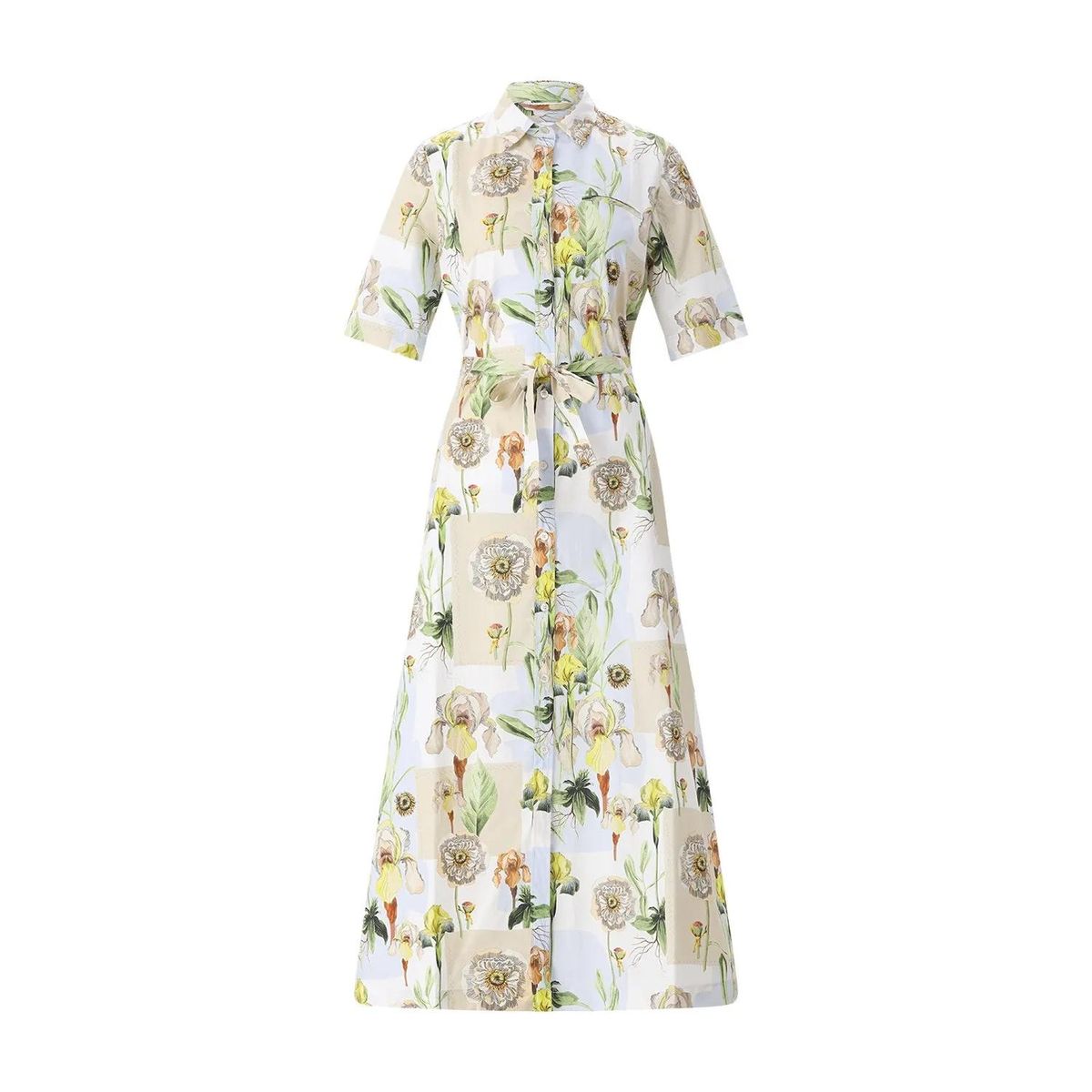 Blusenkleid aus Baumwolle mit Blumenmuster