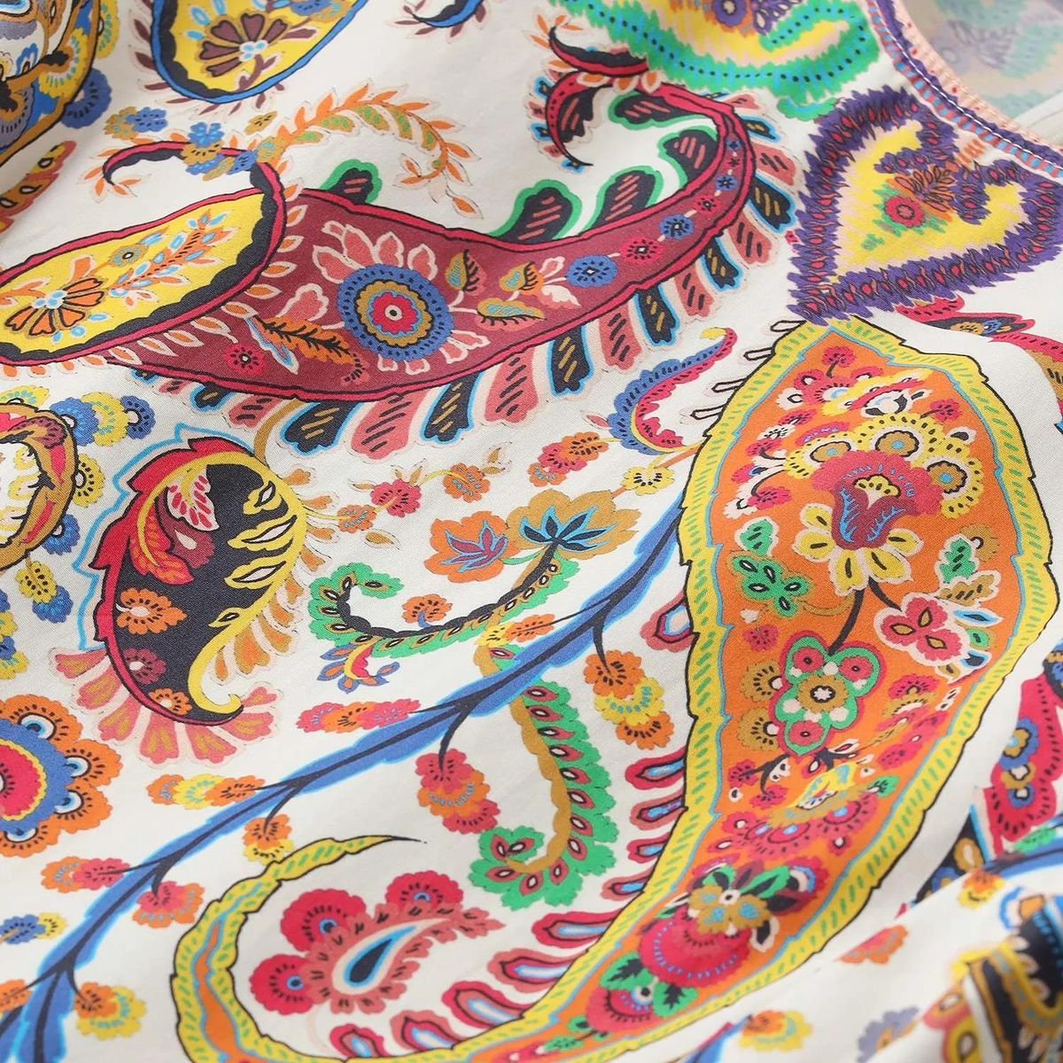 Ärmelloses Maxikleid mit Paisley-Muster