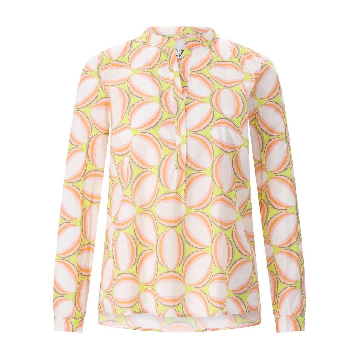 Bedruckte Langarmbluse aus Baumwolle