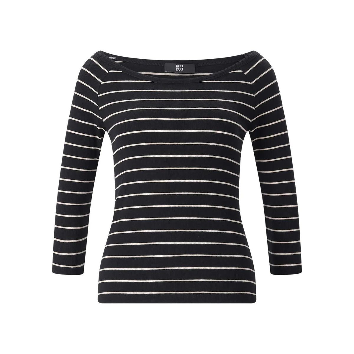 Gestreiftes Langarmshirt in Rippenqualität