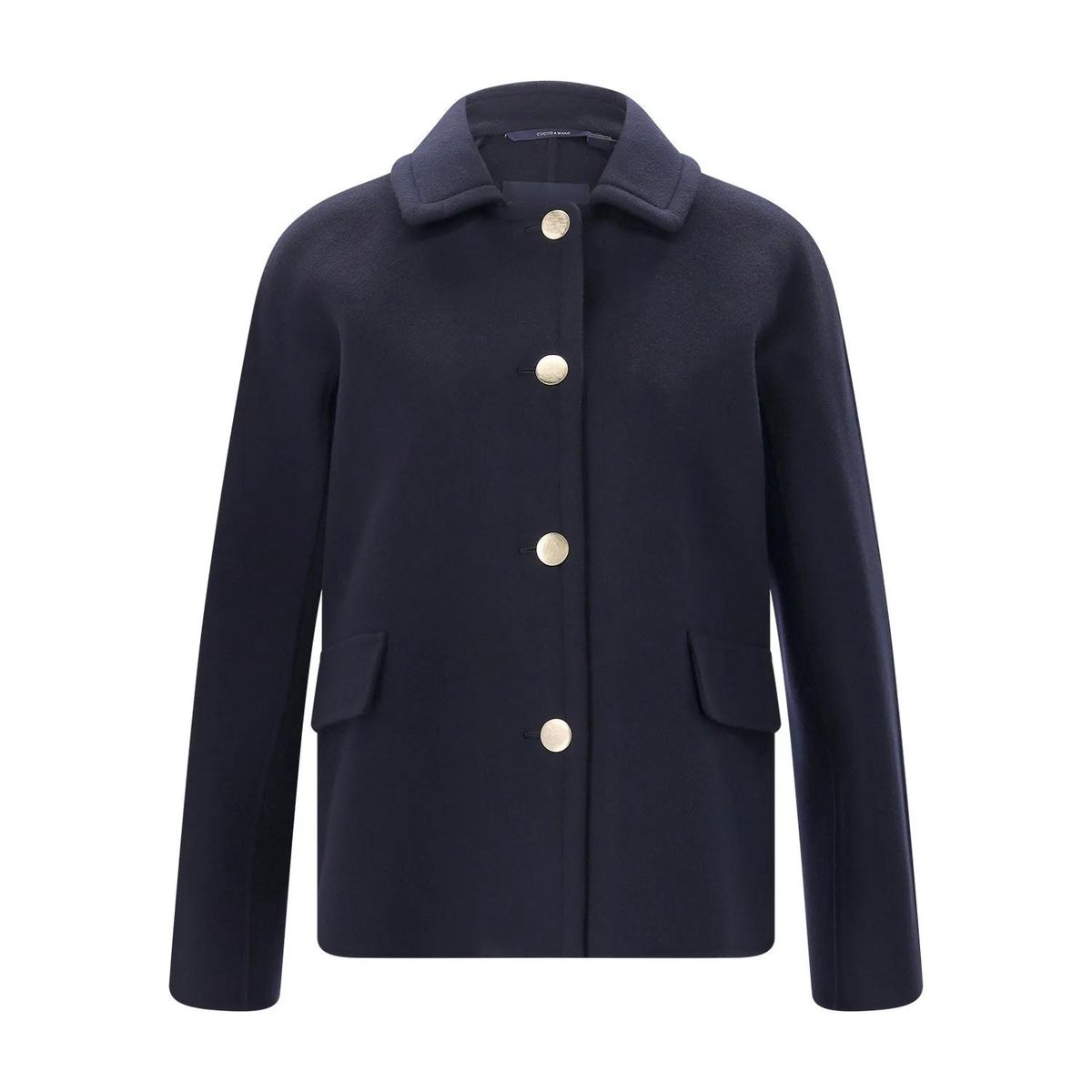 Eleganter kurzer Wollmantel mit Knöpfen