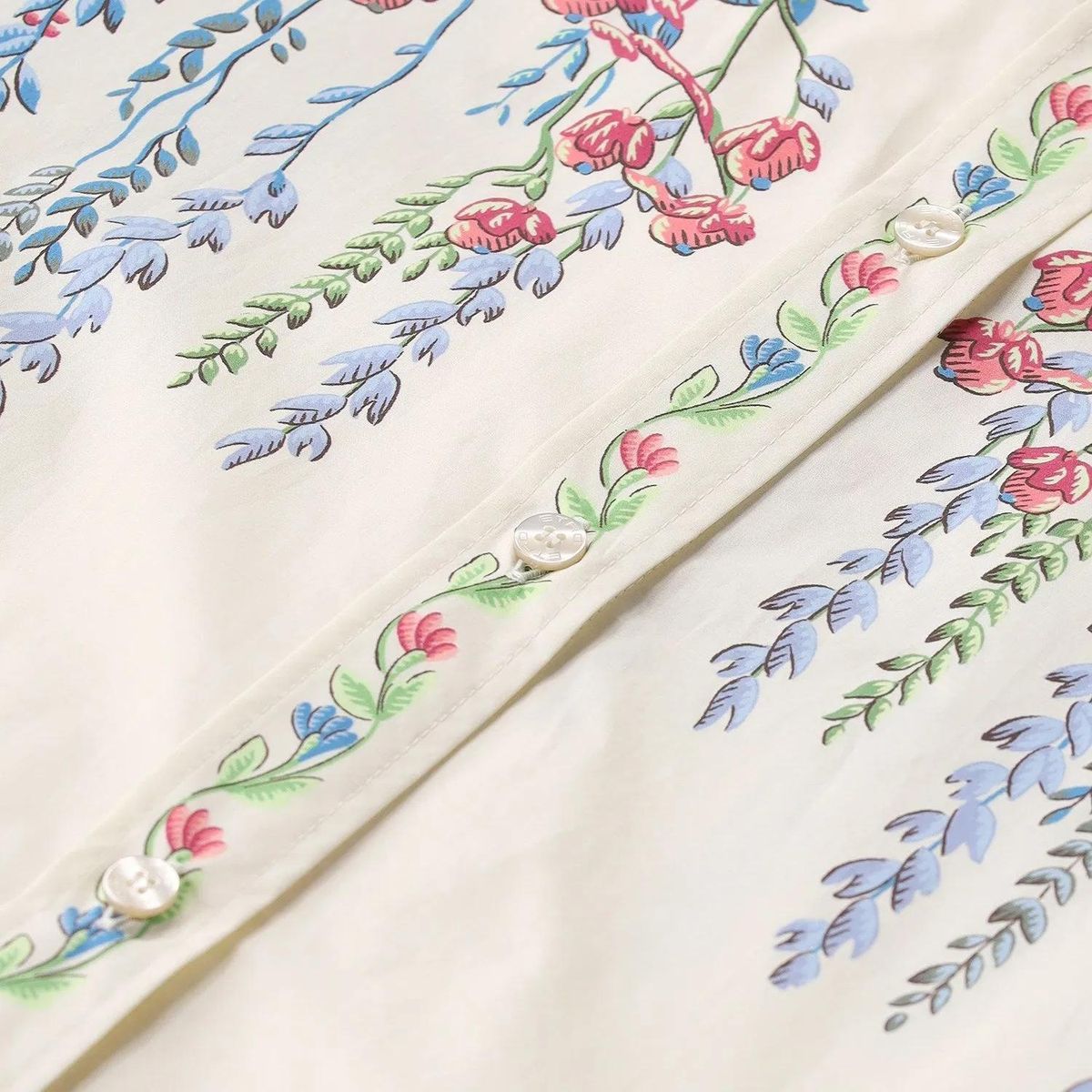 Gemustertes Baumwoll-Maxi-Hemdkleid