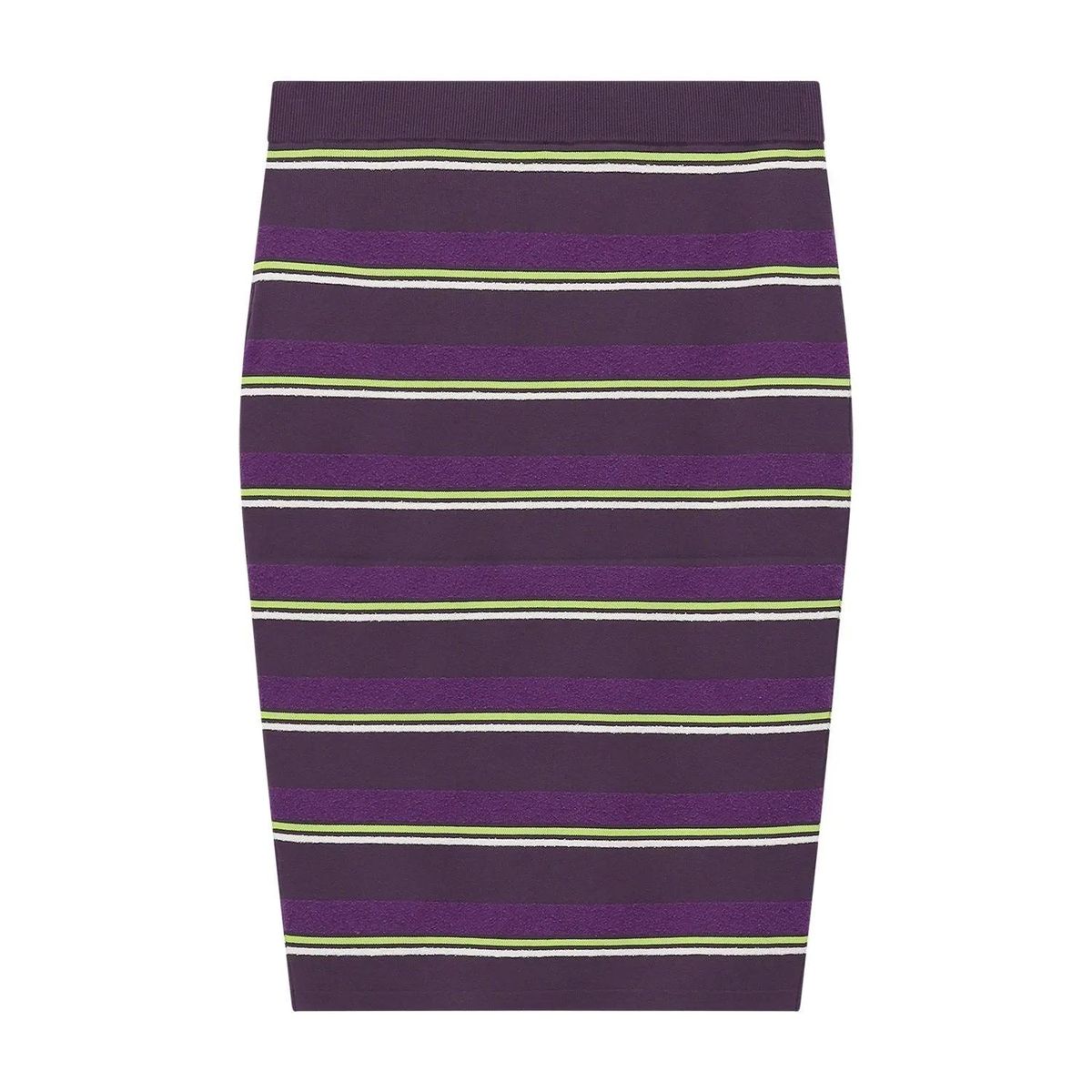 Gestreifter Strick-Midirock mit Logo