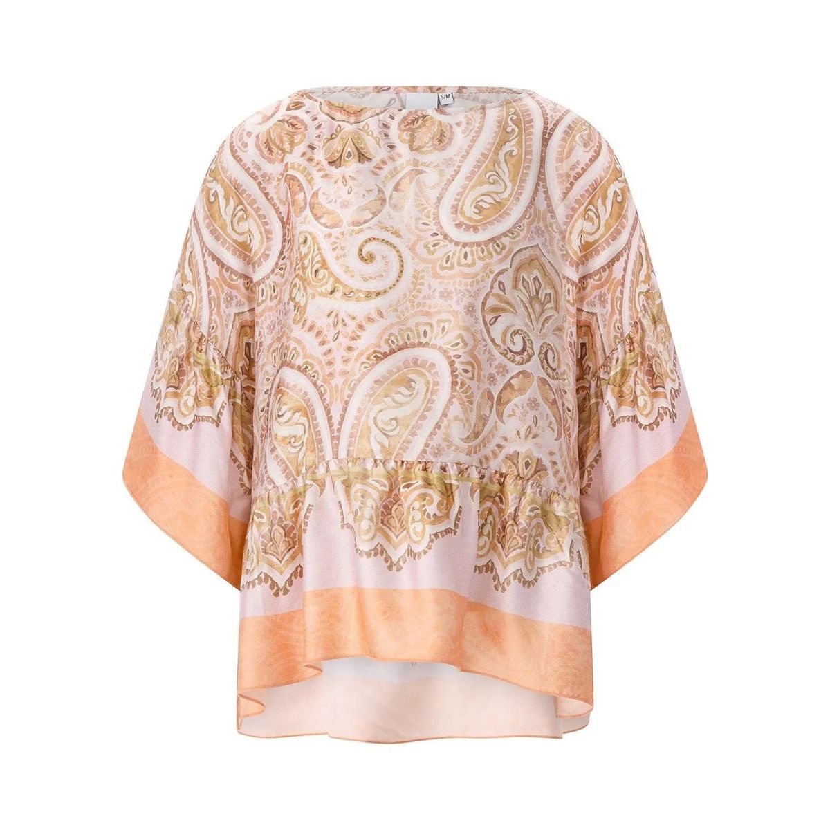 Satinbluse mit Paisley-Muster und Saum