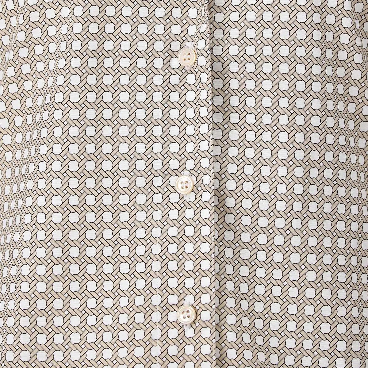 Gemusterte Hemdbluse mit 3/4 Ärmeln