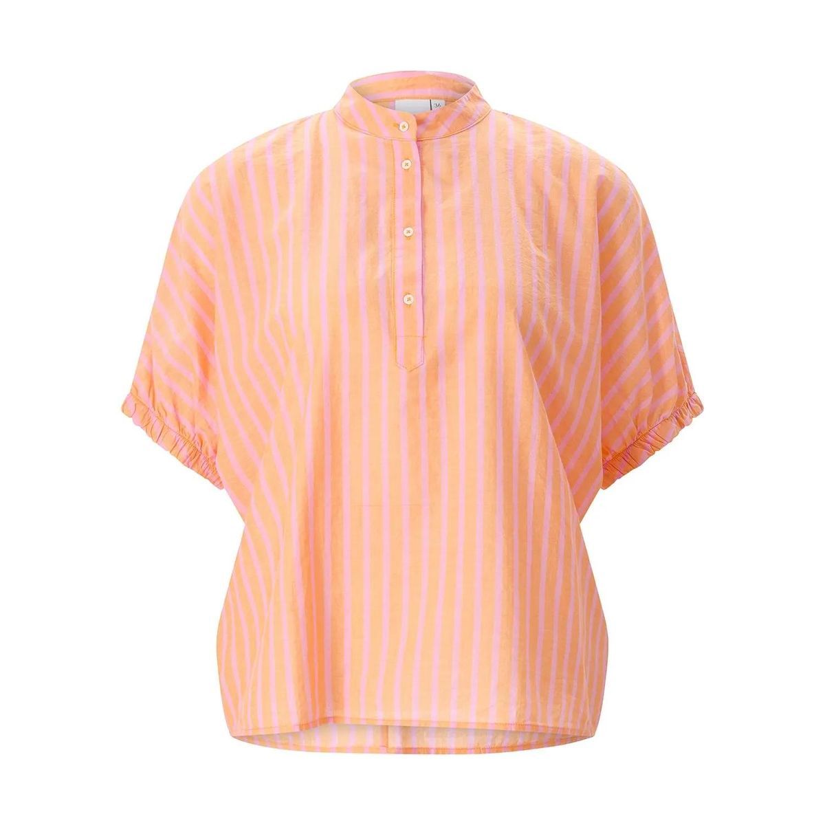 Gestreifte Baumwoll-Popover-Bluse