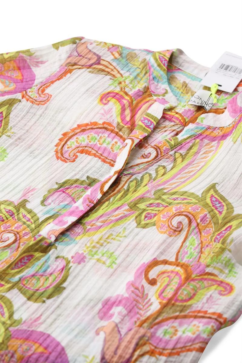 Bluse mit Paisley-Print und Seersucker