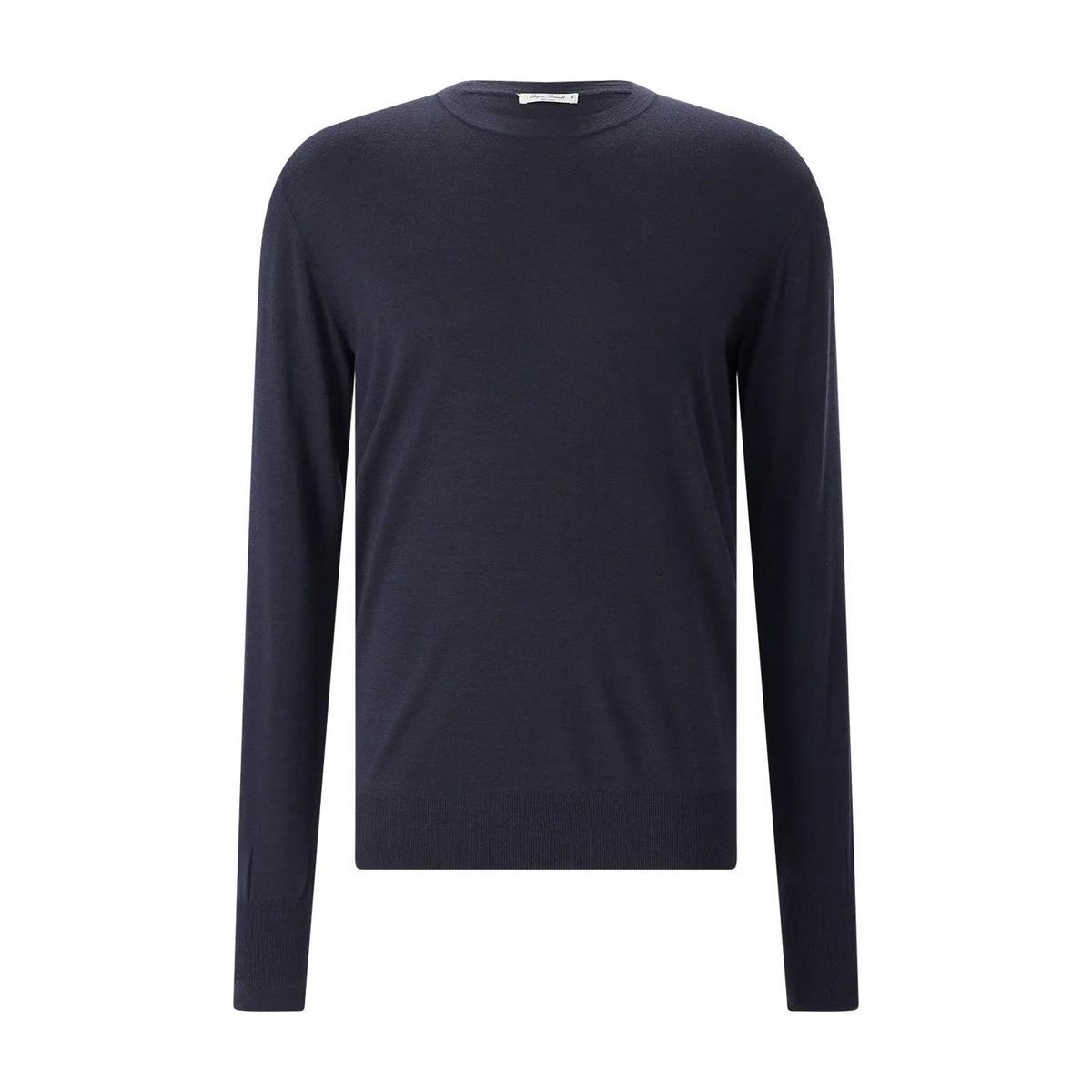 Klassischer Wollpullover mit Rundhalsausschnitt