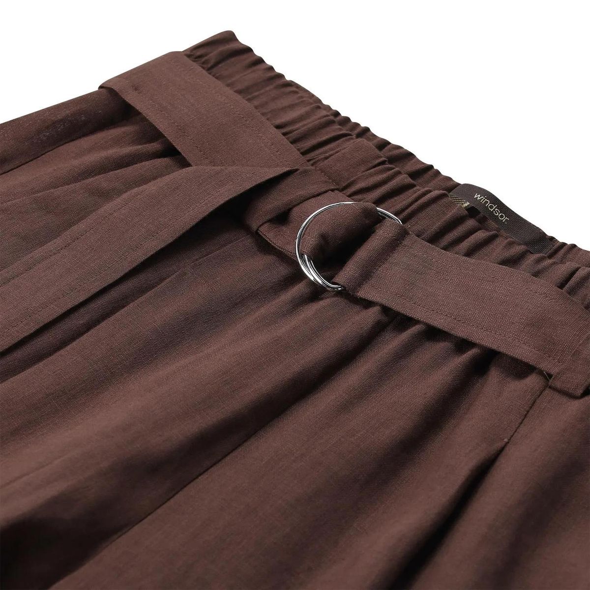 Weite Leinen Palazzo Hose mit Gürtel