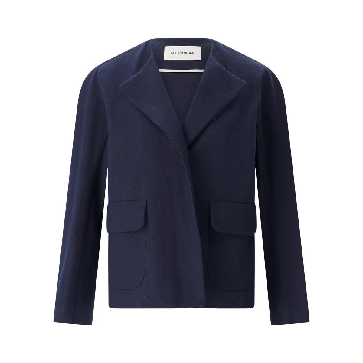 Marineblauer, kurzer Blazer aus Baumwollmischung