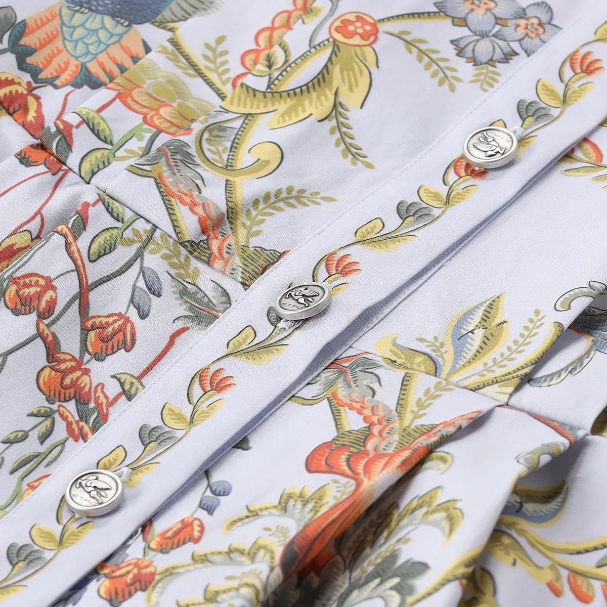 Baumwoll-Midikleid mit Blumenmuster