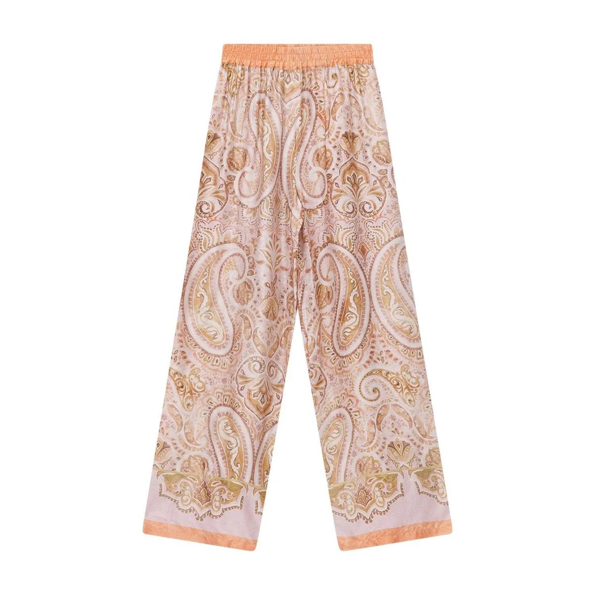 Loungehose aus Satin mit Paisleymuster