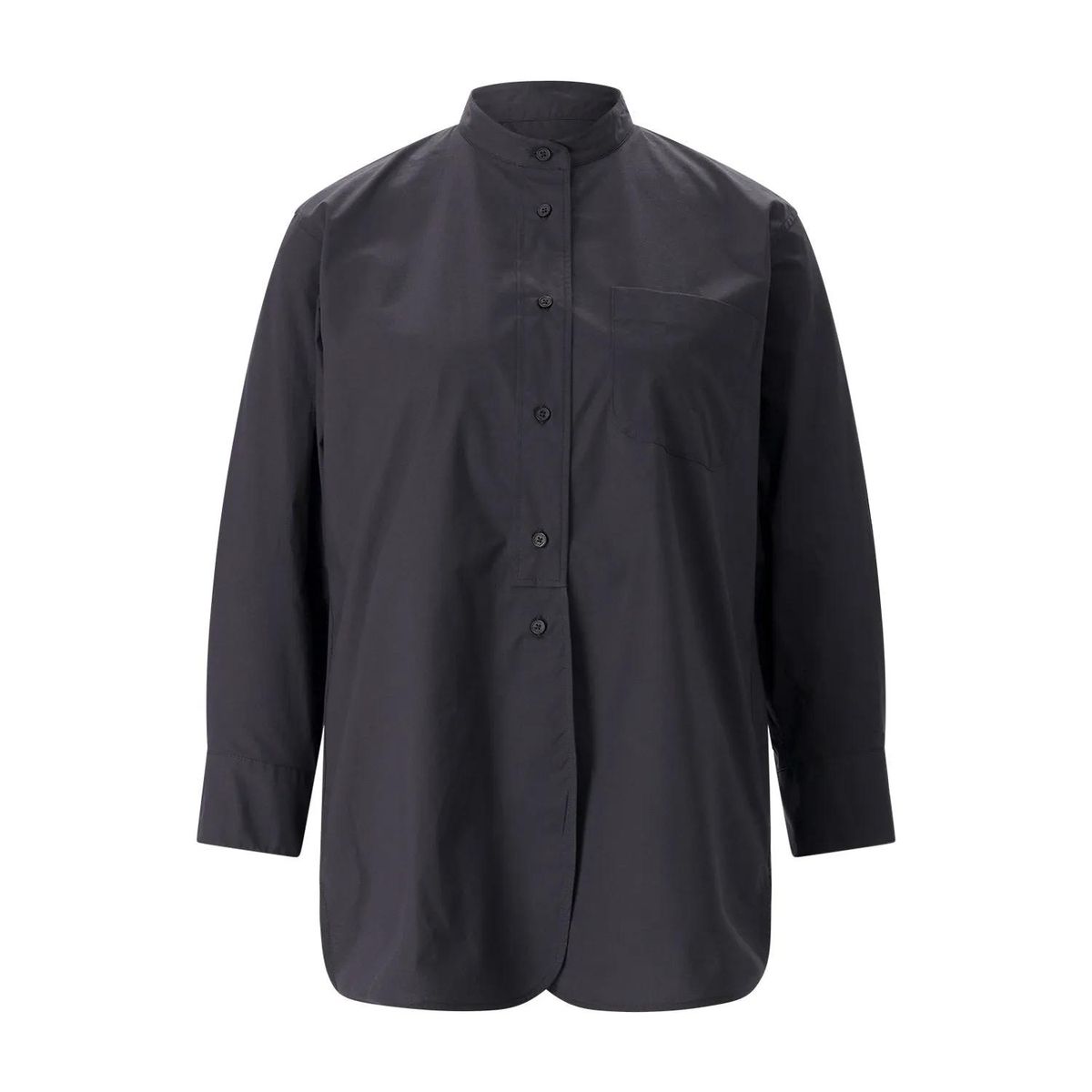 Minimalistisches Langarmhemd mit Stehkragen