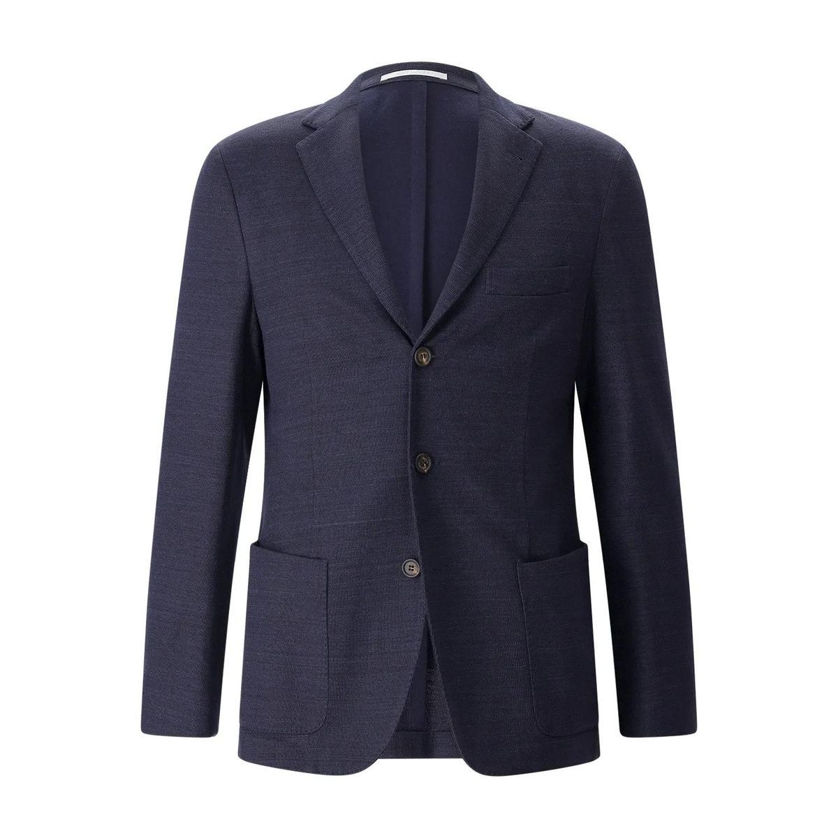 Lässiger Blazer aus marineblauem Baumwollmischgewebe