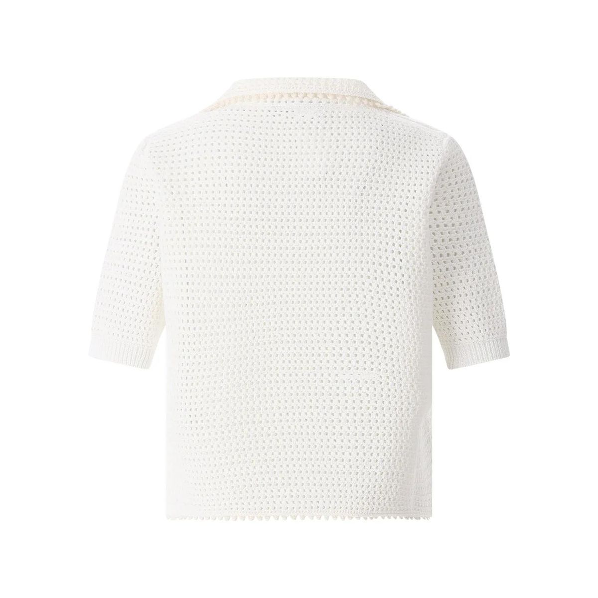 Offenes Strick-Polohemd aus Baumwolle