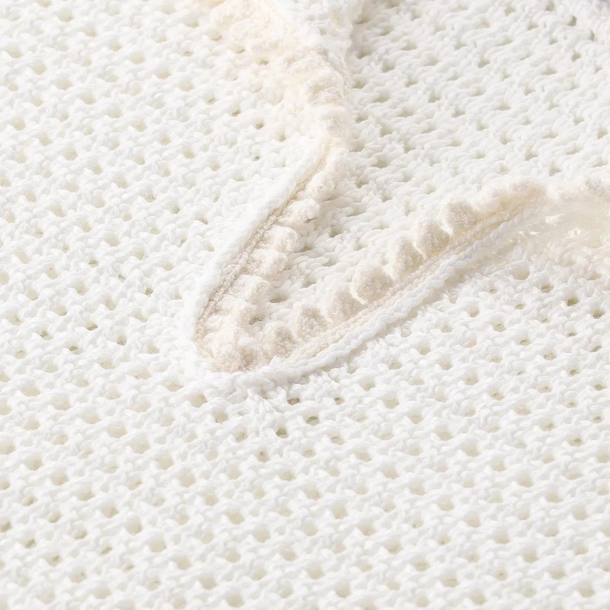 Offenes Strick-Polohemd aus Baumwolle