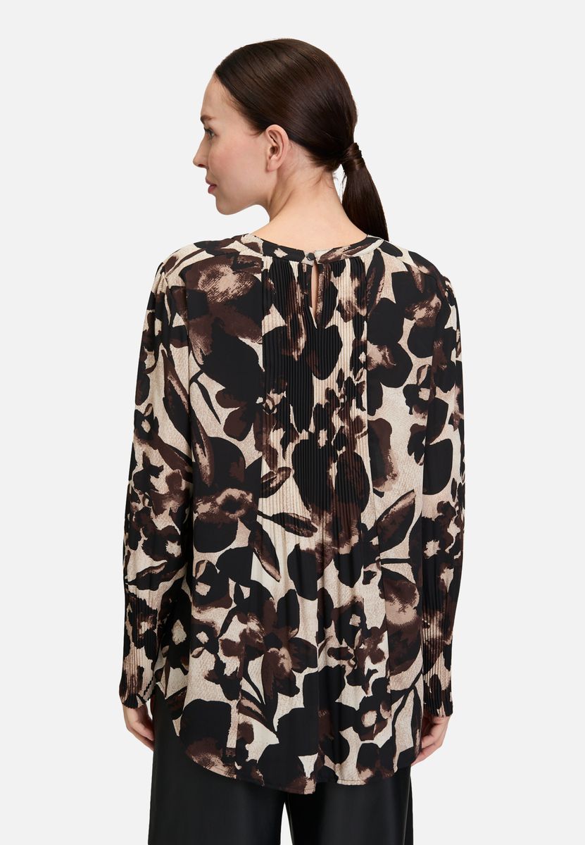 Bluse mit Animal-Print und Falten