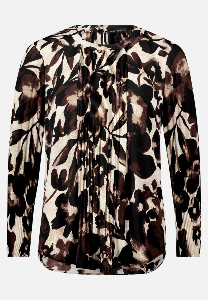 Bluse mit Animal-Print und Falten