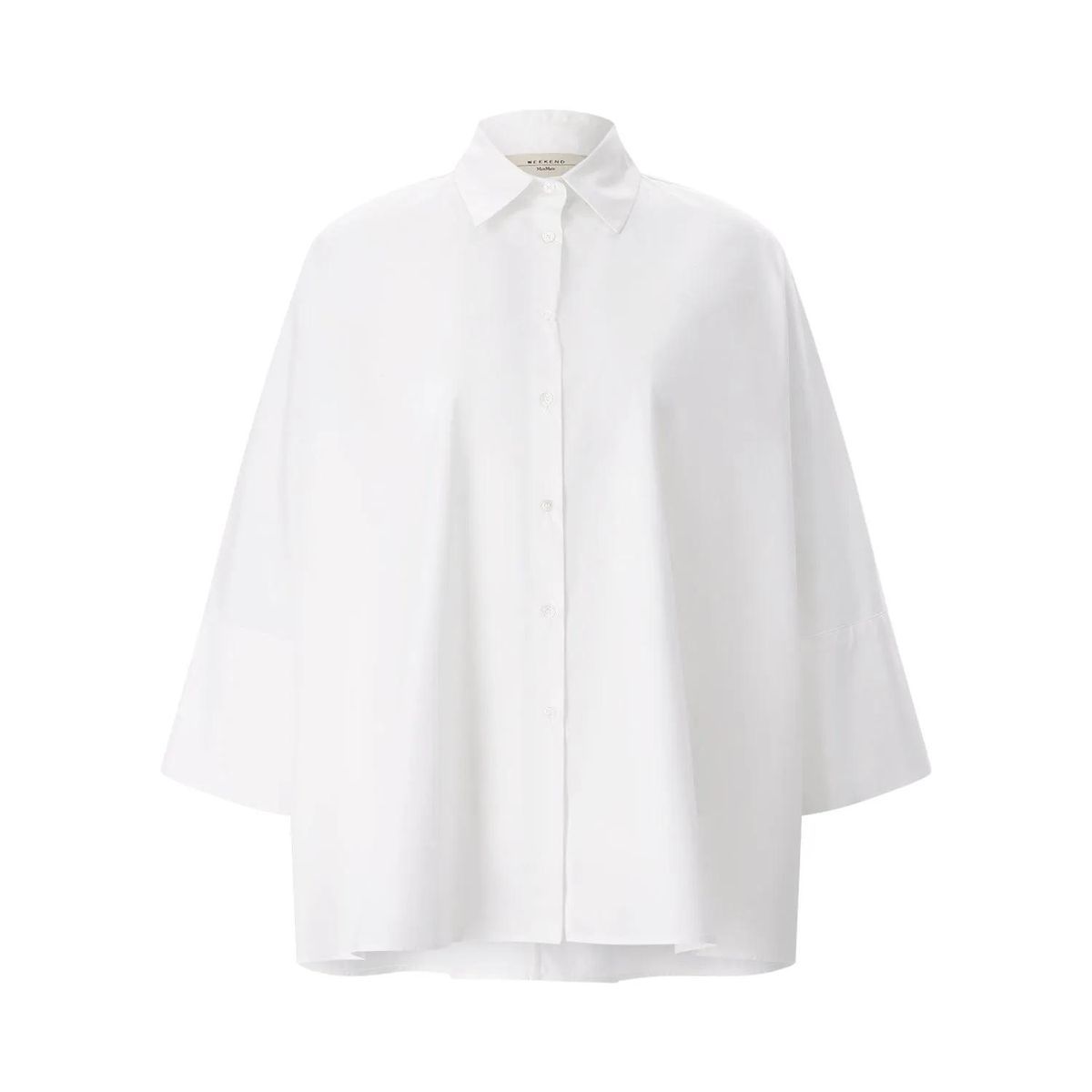 Klassische Baumwollbluse mit 3/4-Ärmeln