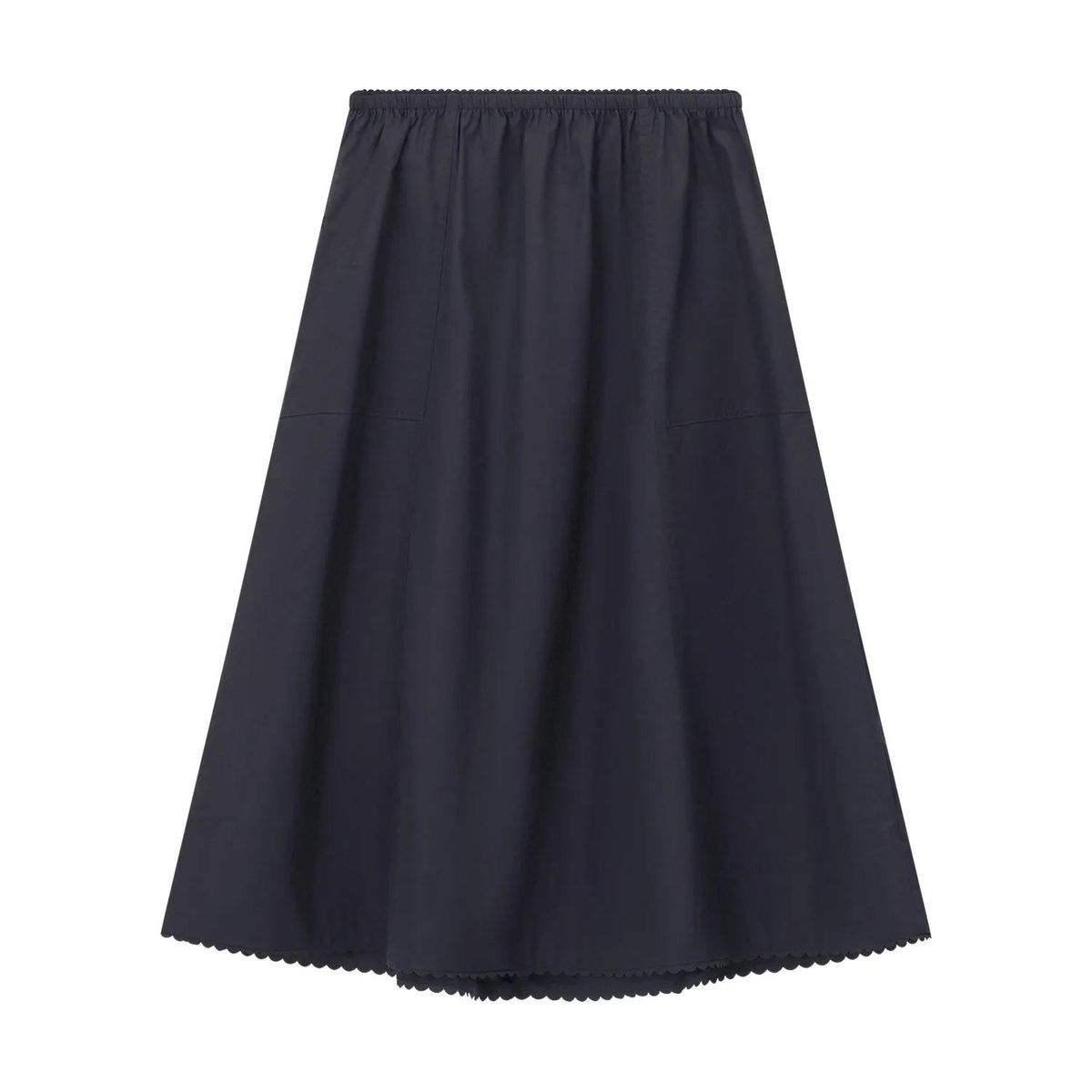 Baumwoll-Midi-Rock mit elastischem Bund