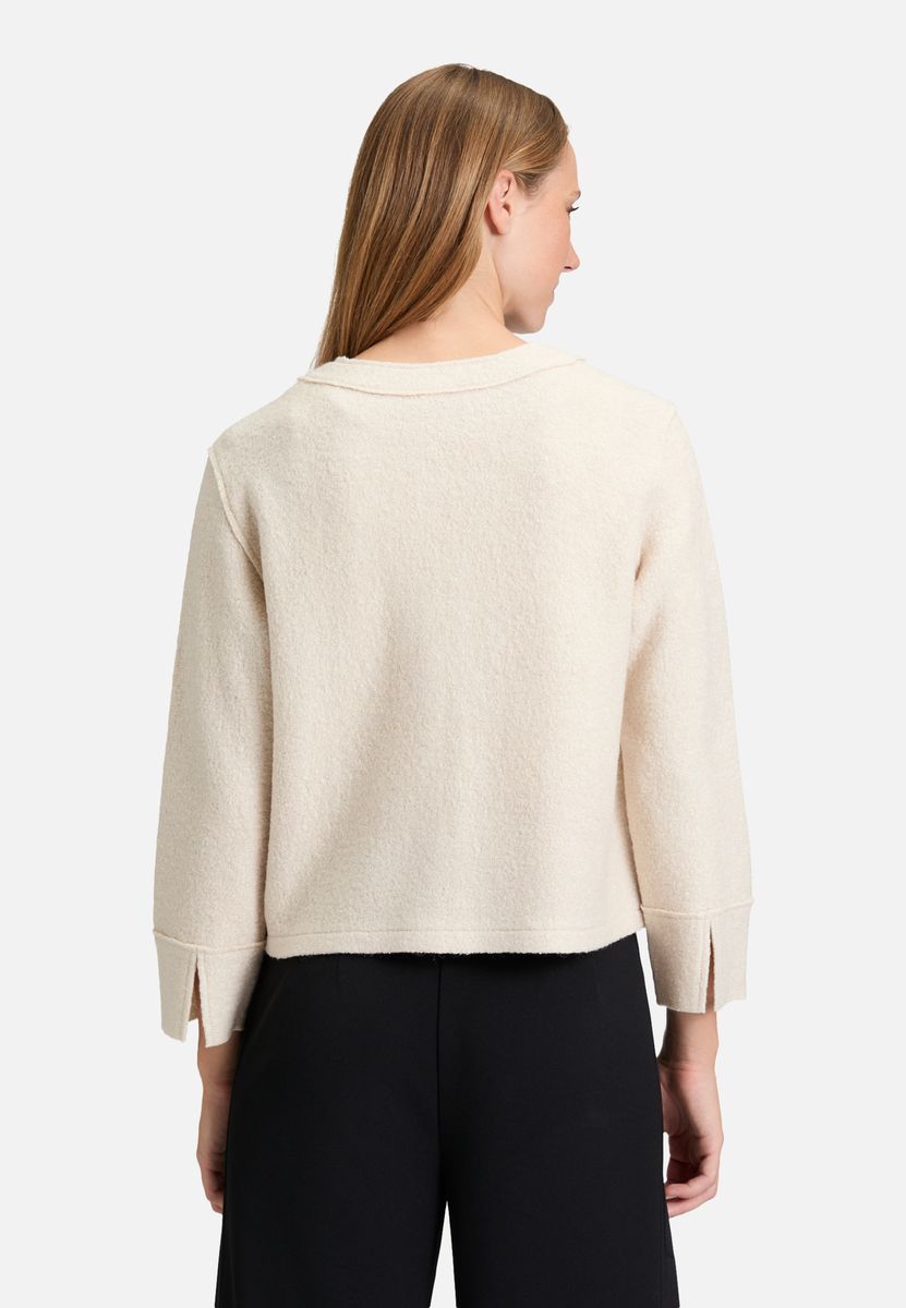 Lässige Strickjacke mit Reißverschluss und Textur