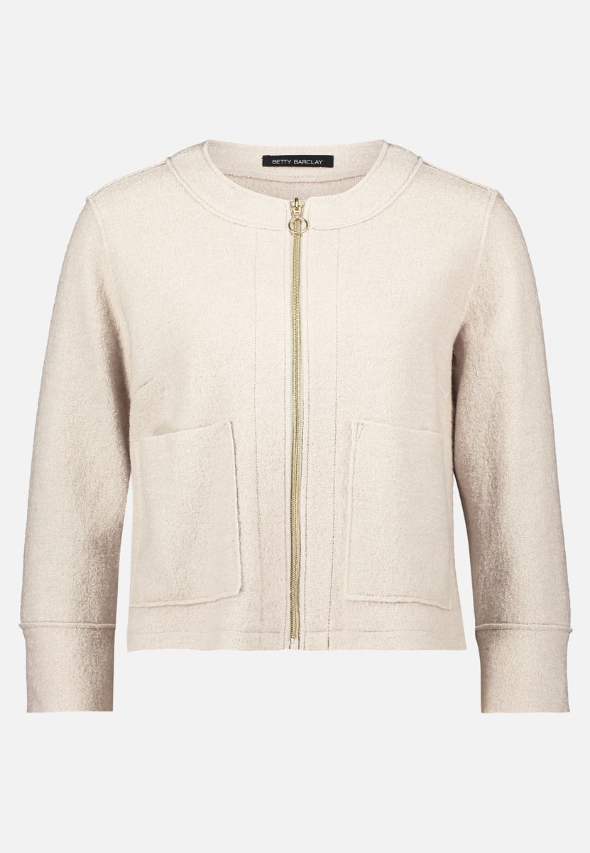 Lässige Strickjacke mit Reißverschluss und Textur