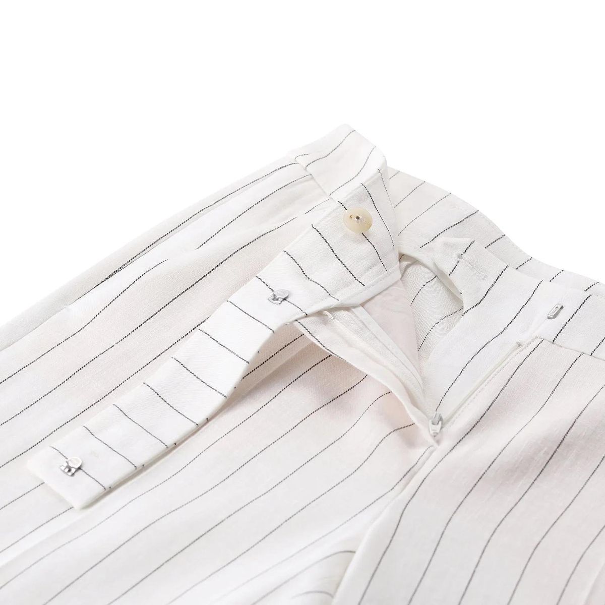 Gestreifte Hose aus Leinenmischung