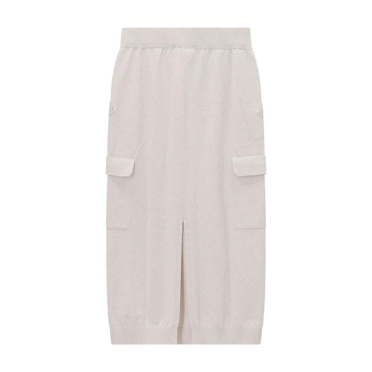 Beiger Strick-Midi-Cargorock