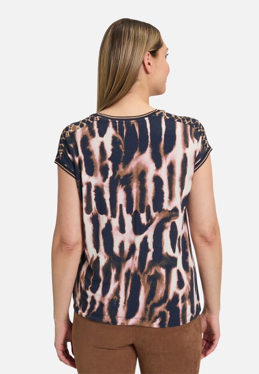 Animal-Print T-Shirt mit Taillenband