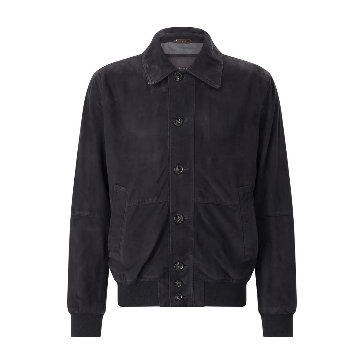 Klassische Wildlederjacke mit Knopfleiste