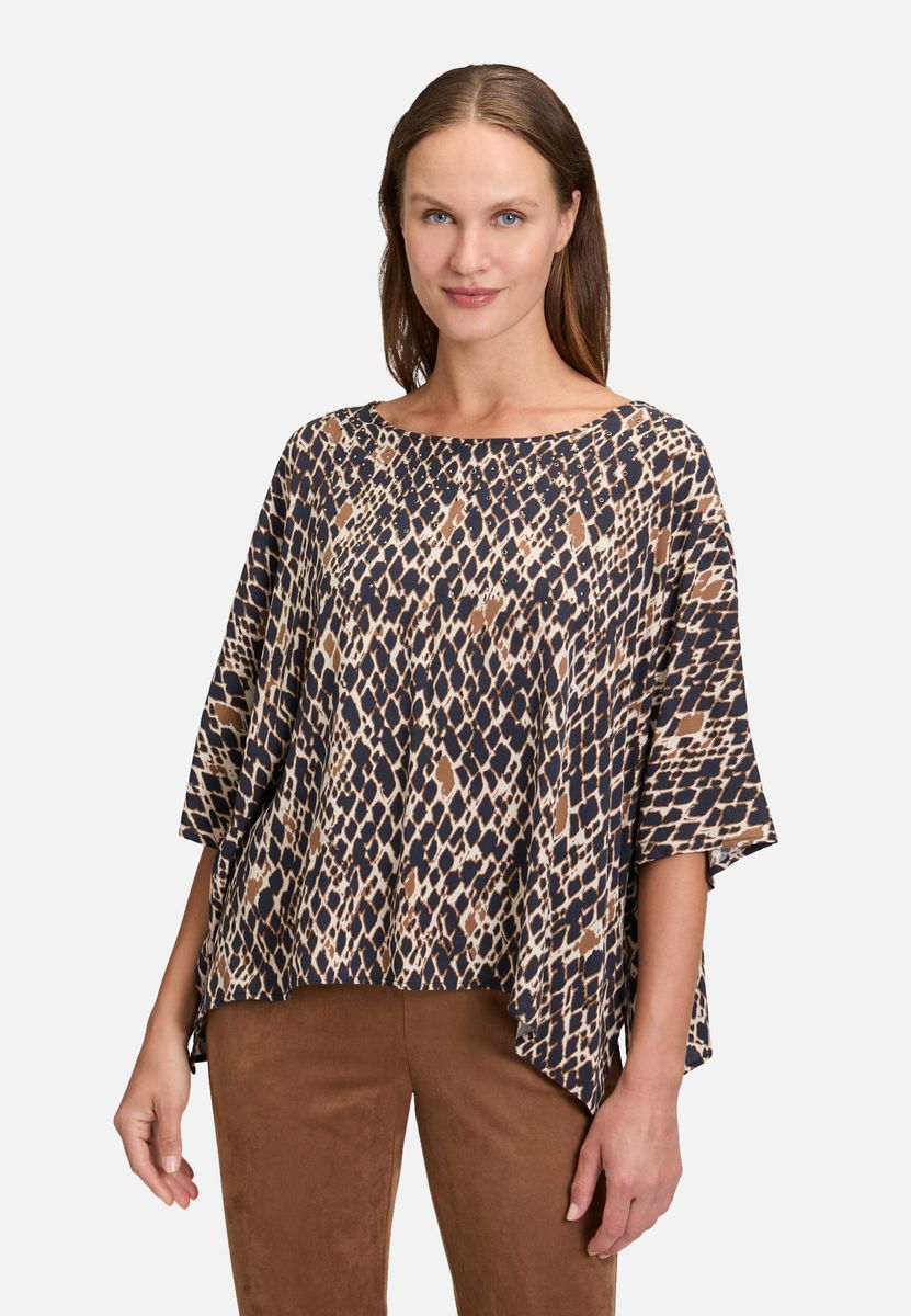 Bluse mit Animal-Print in lockerer Passform