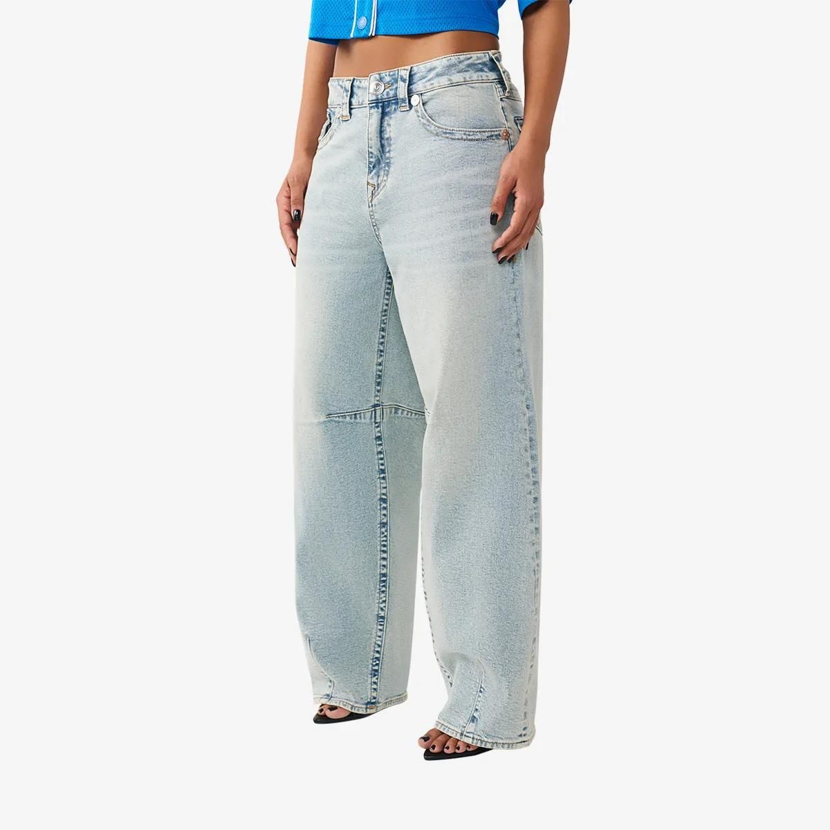 Baggy Jeans mit weitem Bein, helle Waschung