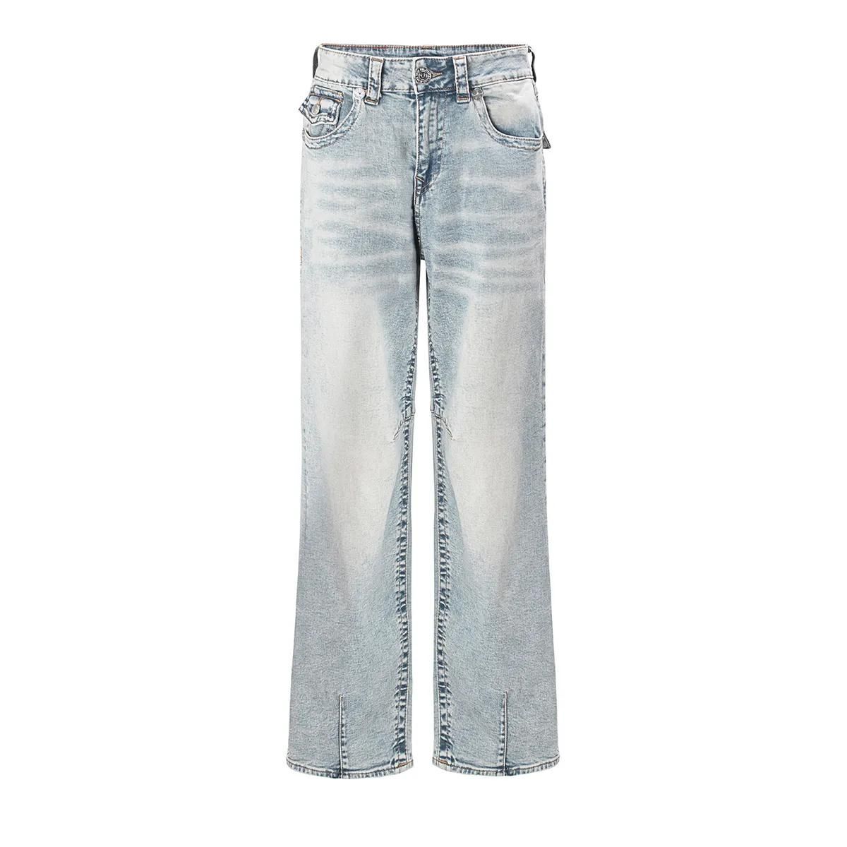Baggy Jeans mit weitem Bein, helle Waschung