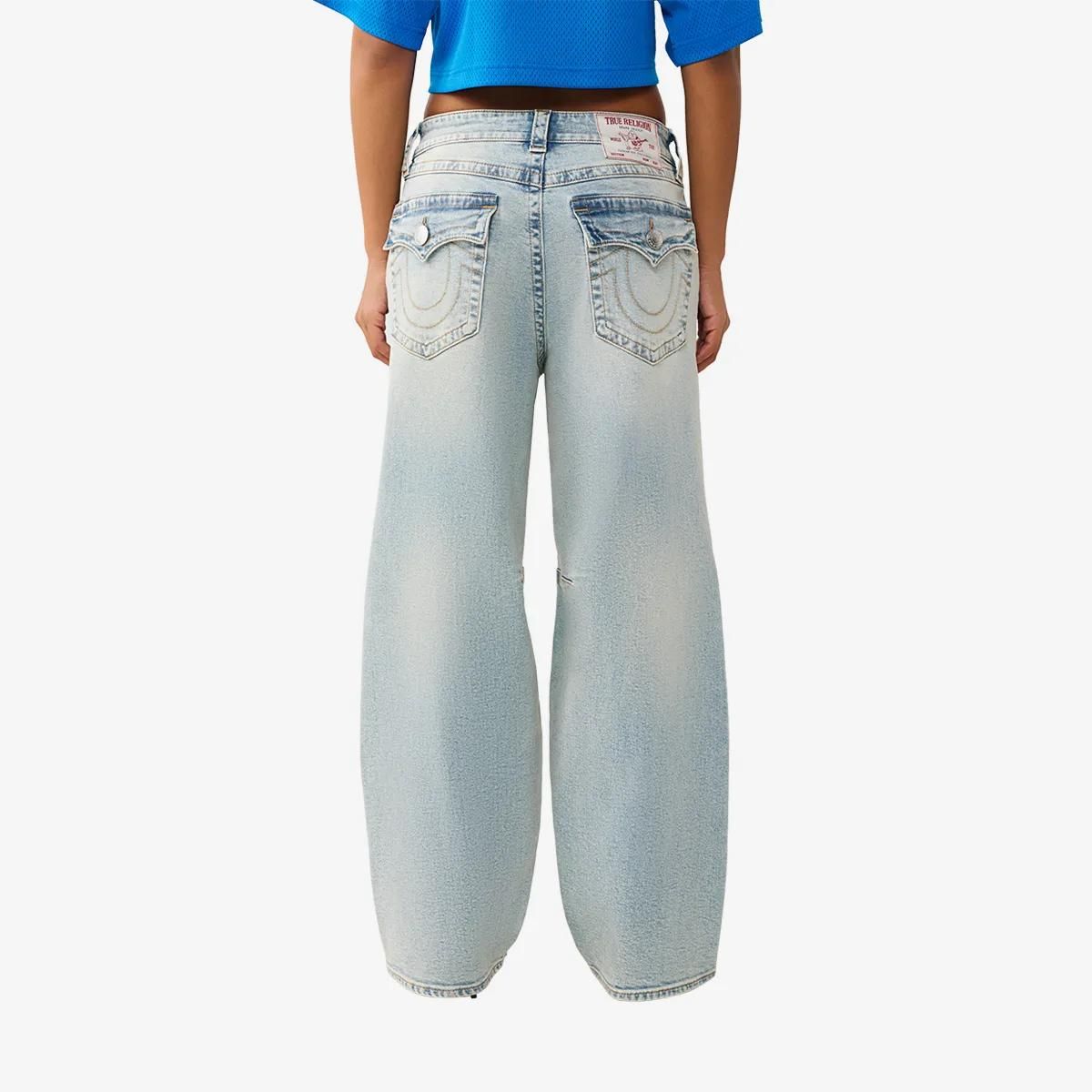 Baggy Jeans mit weitem Bein, helle Waschung