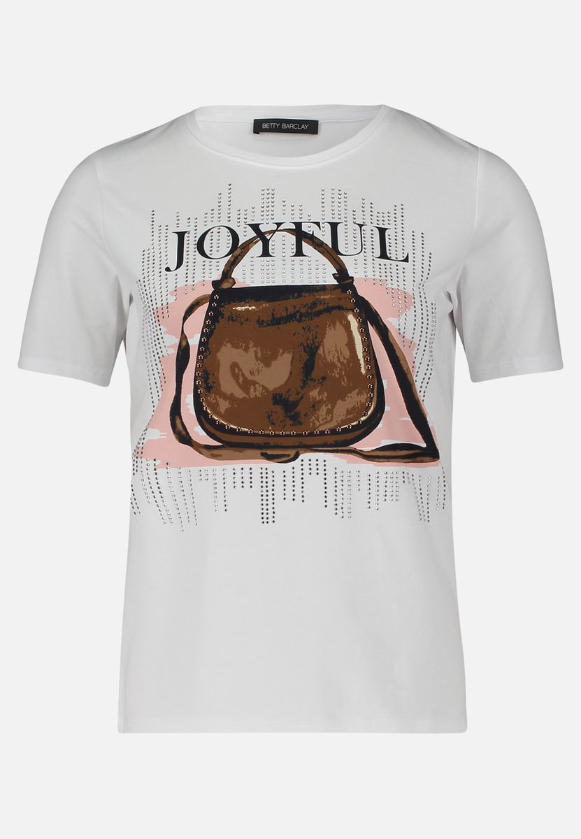 Baumwoll-Basic-T-Shirt mit Grafikdruck