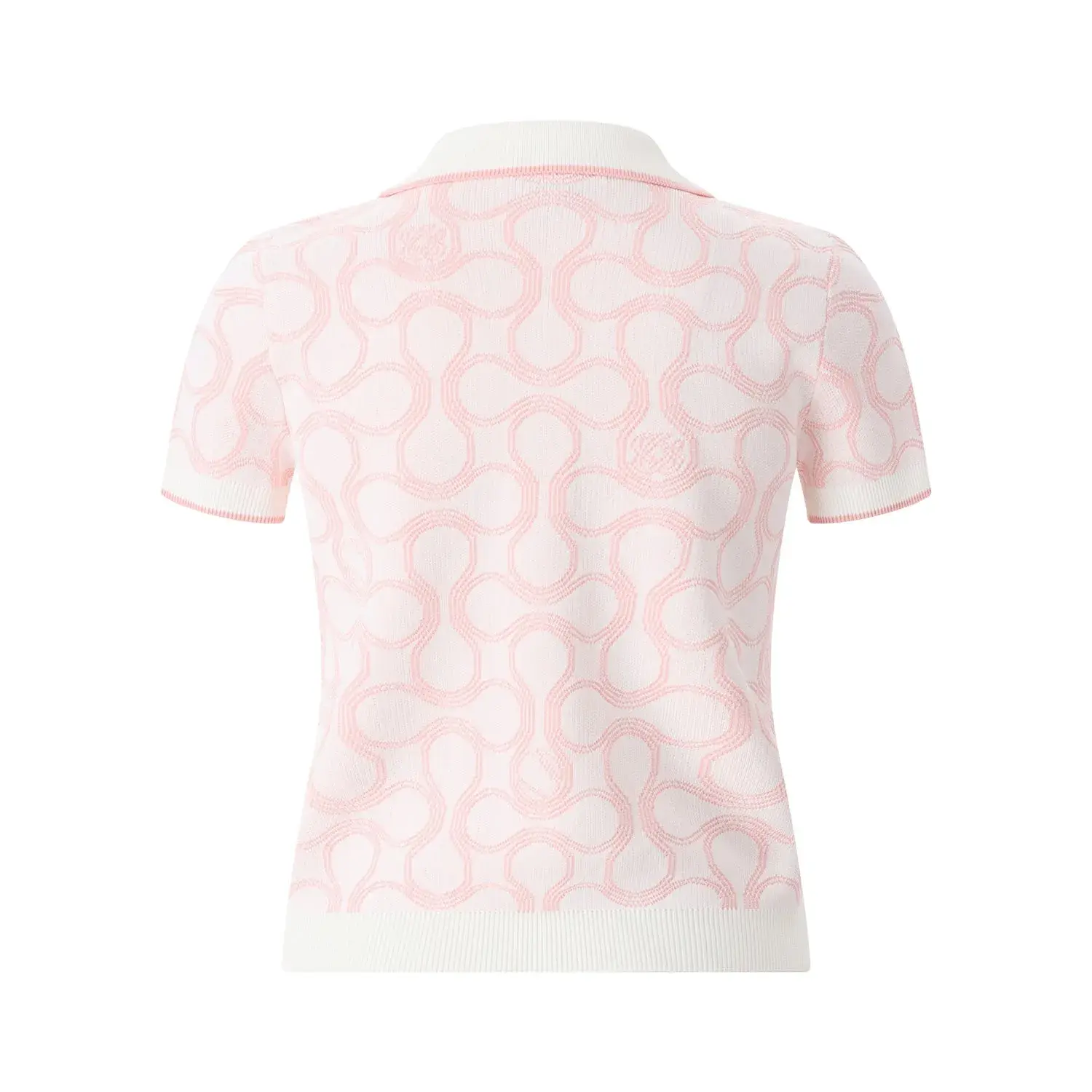 Gemustertes Strick-Poloshirt mit Perlmuttknöpfen