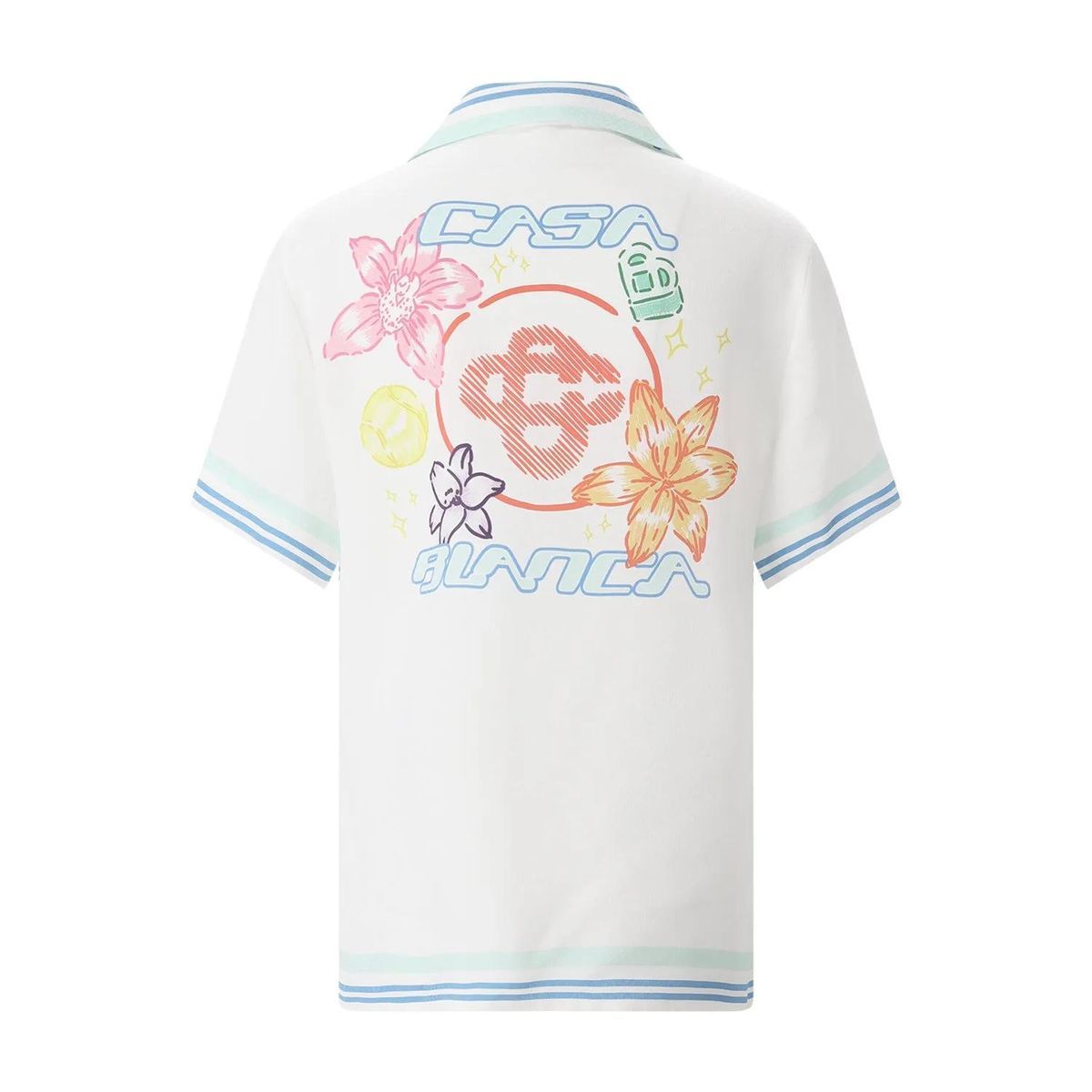 Seiden Kurzarm Hemd mit Blumenmuster