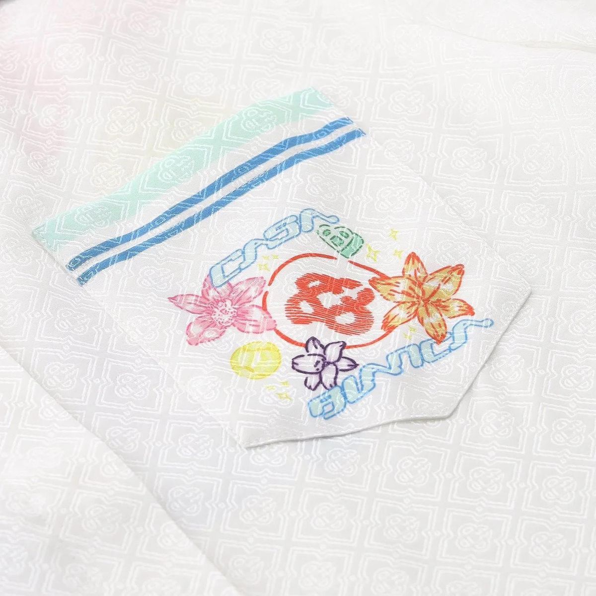 Seiden Kurzarm Hemd mit Blumenmuster