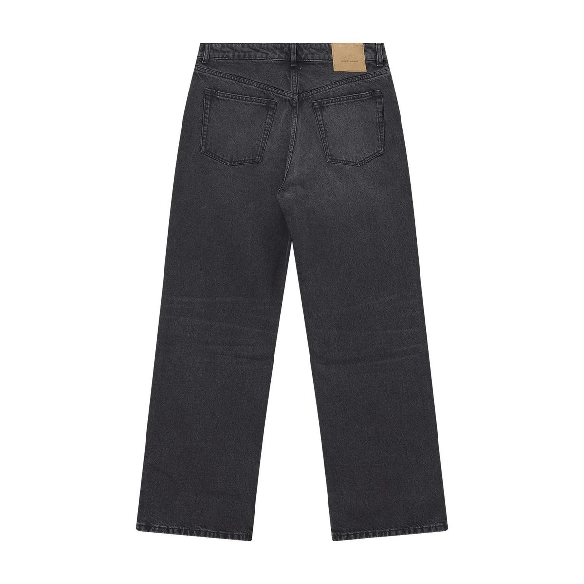 Schwarze Wide-Leg Jeans mit Used-Optik