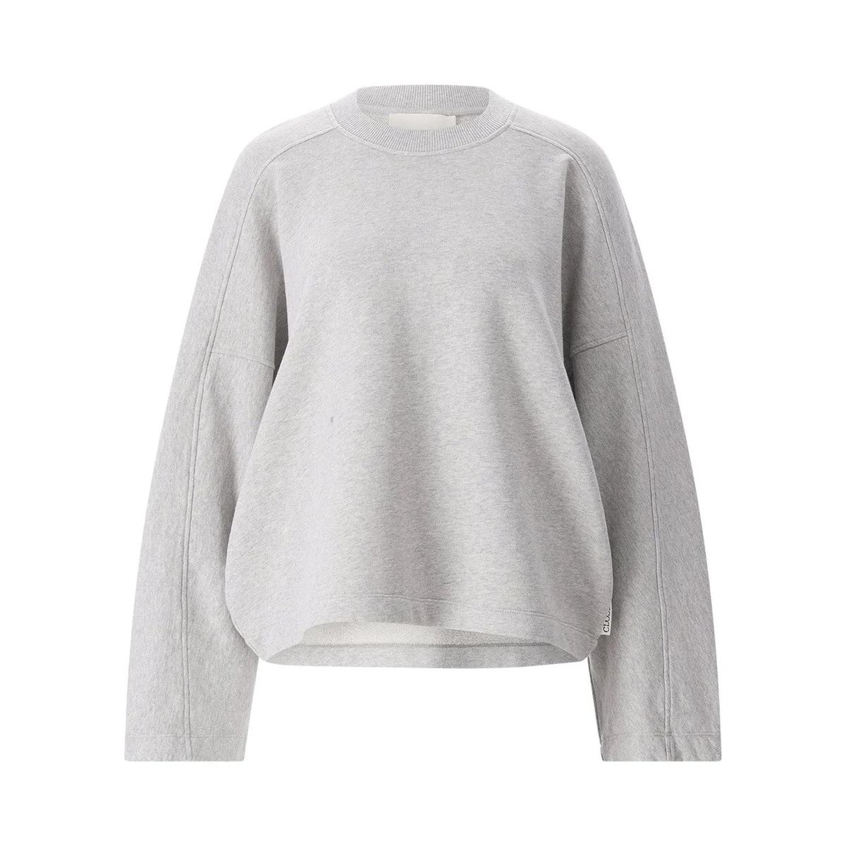 Graues Strick-Sweatshirt mit lockerer Passform