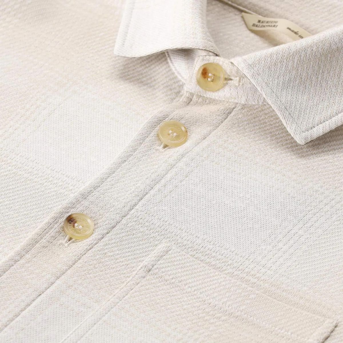 Beige kariertes Overshirt aus Baumwollmischung